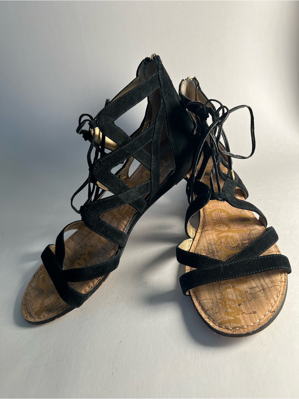 Sam Edelman Women's Black Lace-Up Strappy Gladiator Sandals Size 10